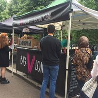 Big V food stall  at Big V - Victoria Park Market in East London