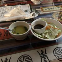 Red lentil, soup and salad  at Anyetsang's Little Tibet Restaurant in Bloomington
