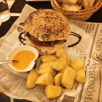 Vegan burger at La Brava in Ourense