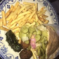 Vegan shawarma with some falafels  at Falafel Feast in North London