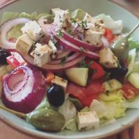 Greek salad - delicious but pricey at Voodies in Vienna