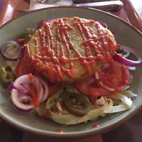 Gluten free pattie with jalapeño salad at Voodies in Vienna
