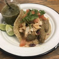 The best vegan Baja tacos 🌮  at Vida Atemporal in Monterrey