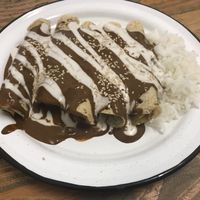 Enmoladas & rice at Vida Atemporal in Monterrey