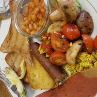 full English, delicious at Humblest of Pleasures in Hebden Bridge