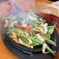 Vegan veggie fajitas at Red Mesa Grill in Boyne City