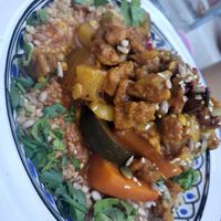 Vegetable Tajin with grains, almonds and figs at A Casa Leca in Ajaccio