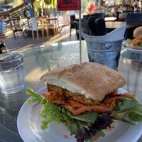 Tofu burger at Scallywags Cafe in Magnetic Island