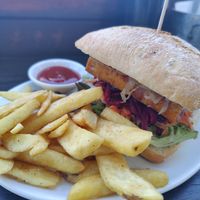 Tofu burger at Scallywags Cafe in Magnetic Island