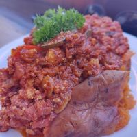 Sweet potato with vegan Bolognese at Scallywags Cafe in Magnetic Island