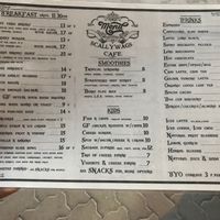 Menu at Scallywags Cafe in Magnetic Island