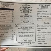Menu  at Scallywags Cafe in Magnetic Island