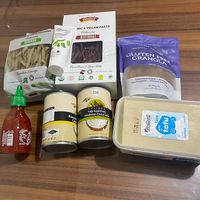 Pasta, sriracha, tofu, vegan toothpaste   at Vegan Bakkal in Istanbul