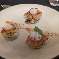 My favorite dish: spirulina meringue topped with teriyaki chiken and more at Casa Albets in Lladurs
