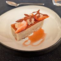 Almond strawberry cake. Excellent at Casa Albets in Lladurs