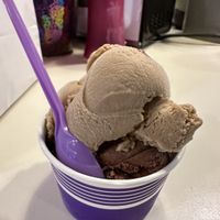 Vegan Coffee scoop on top of the Vegan Chocolate Orea  at Shy Giant Frozen Yogurt in Seattle