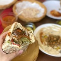 Pickles & Hot sauce is a must!!  at Falafel TLV in Hong Kong Island