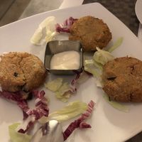 Aubergine and potato fritters  at Trattoria Di Mirko in Alghero