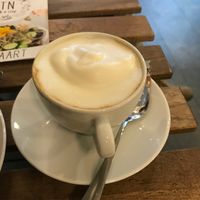 Cappuccino with soy milk at ETN saladebar in Enschede