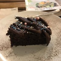 Vegan chocolate brownie at ETN saladebar in Enschede
