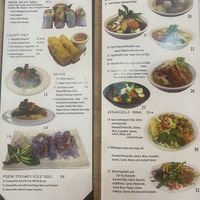 First page of the menu at Saigon Lotus in Toronto