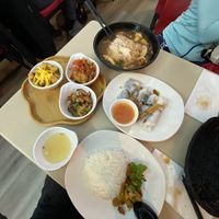 Rice Combo #1, tom yum noodles, mushroom rice rolls    at Saigon Lotus in Toronto