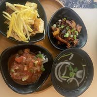 The #28 combo, comes with rice and a soup  at Saigon Lotus in Toronto