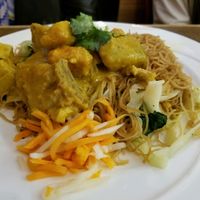 Braised tofu and assorted veggies on rice at Saigon Lotus in Toronto