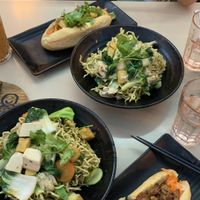 Banh Mi and Vegan Egg Noodle  at Saigon Lotus in Toronto