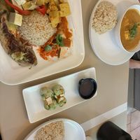 Vegan Butter Chicken, Combo 2  and Spicy Lemongrass Tofu-Avocado   at Saigon Lotus in Toronto