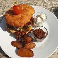 'Pulled-porked' burger at Spiregarden in Kristiansand