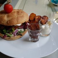 "Pulled pork" jackfruit burger at Spiregarden in Kristiansand