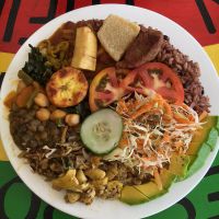 Small platter on plate  at Rasta Ade Refreshments in Negril