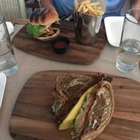Double cheeseburger and Reuben at Crate in Miami