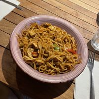 Noodles with peanut sauce, lime, tofu and veggies  at El Sibarita in Lanzarote