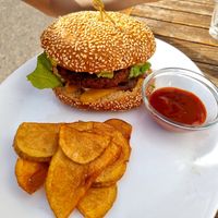 Vegan burger at El Sibarita in Lanzarote