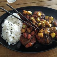 Escalopes de lentejas at El Sibarita in Lanzarote