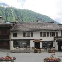 View of Tete a The from church opposite at Tete-A-The in Argentiere