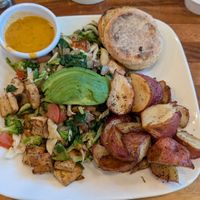 Tofu scramble + potatoes and English muffin. at Cheryl's on 12th & As Good As It Gets in Portland