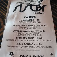 Menu March 2026 at Sister Bar in Albuquerque