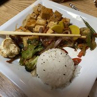 Teriyaki tofu entree - lots of tofu, would have liked more veggies  at The Cultured Pearl in Rehoboth Beach