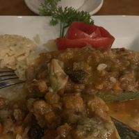 Stuffed Pumpkin - served with rice.   at Amaro Vegetariano y Internacional in Merida