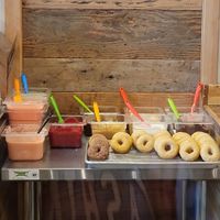 Gluten free and vegan station. at Benny's Donuts in Corvallis