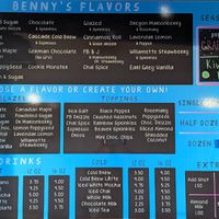 menu at Benny's Donuts in Corvallis
