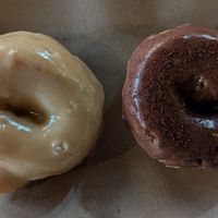 Canadian Maple and Cold Brew at Benny's Donuts in Corvallis