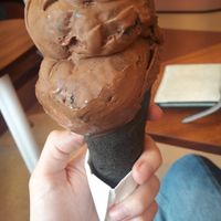 2 scoops of chocolate at Umaluma Dairy-Free Gelato in Vancouver