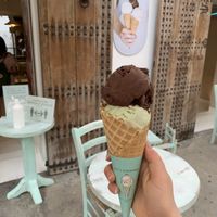Vegan pistachios chocolate ice cream  at Vivi's Creamery in Ibiza
