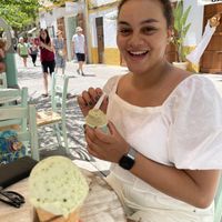 Pistachio and rice milk  at Vivi's Creamery in Ibiza