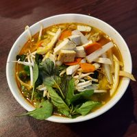 Spicy vegan soup at Vietnamese Noodle House in North Syracuse