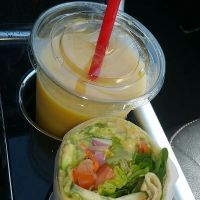 Veggie Hummus wrap & smoothie on the go! at Lolo Kai Smoothies & Wraps in Galveston
